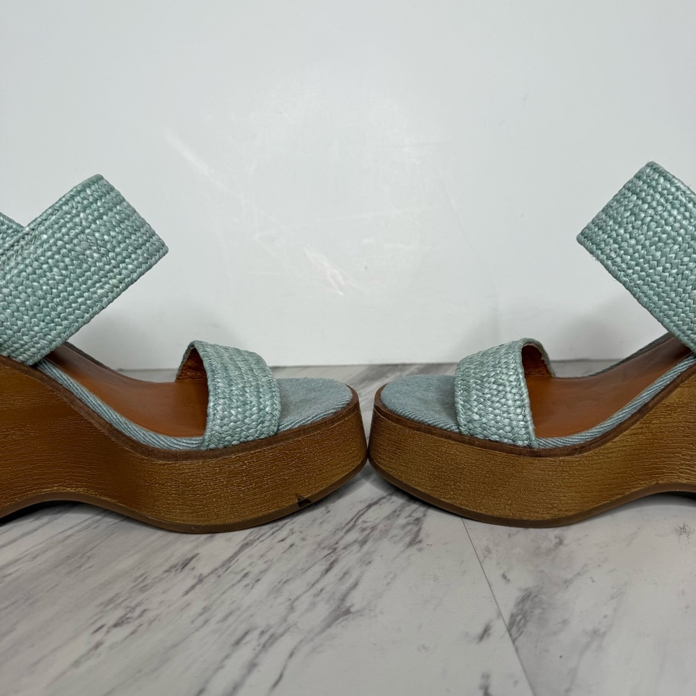 Lucky Brand Delukah Blue Platform Wedge Sandal 5 1/2 - Picture 6 of 14